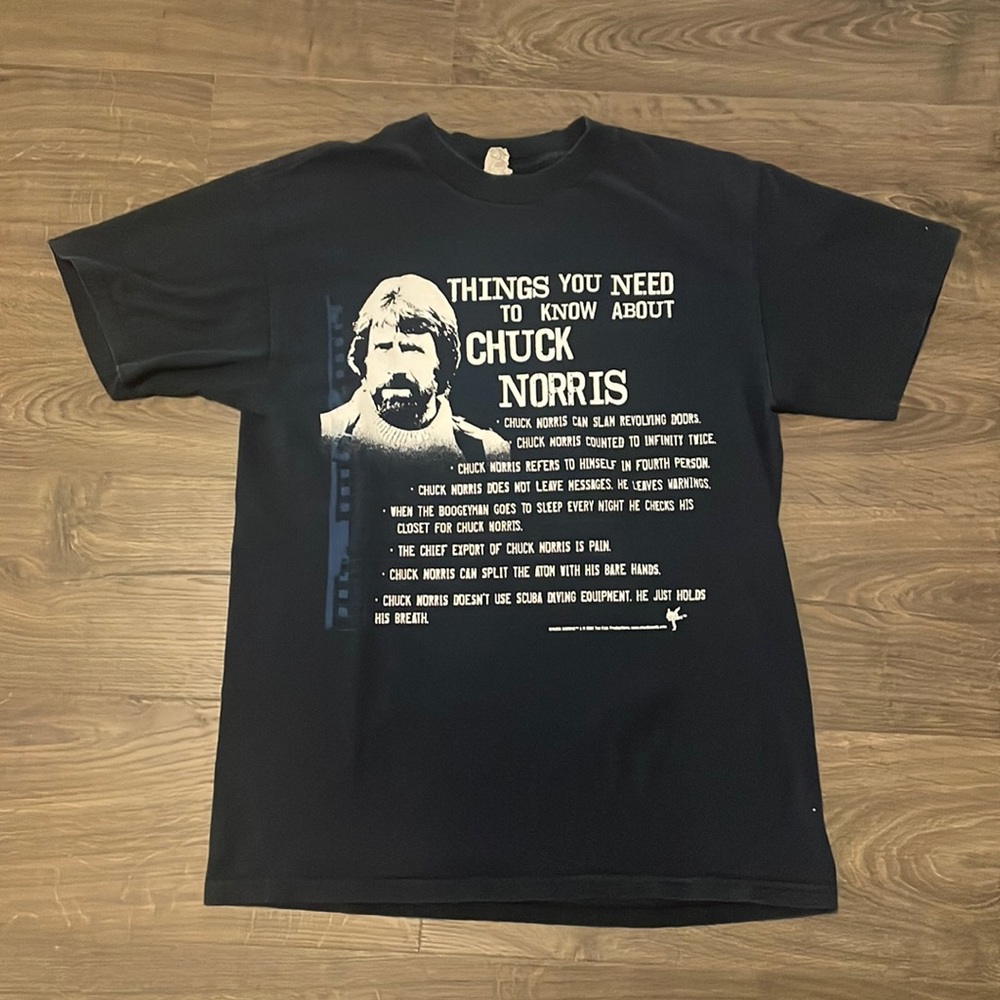 Men’s “Things You Need To Know About Chuck Norris” Short Sleeve Tee, Size M